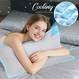 SUPA MODERN Cooling Pillow Cases for Hot Sleepers Pillow Covers Queen Size Set of 2, Cool Pillow Cases Envelope Closure,Ultra Soft& Silky Smooth for Hair&Skin Care, Gifts for Women Men, Grey 20x30in
