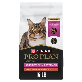 Purina Pro Plan Sensitive Skin and Stomach Dry Cat Food, 16 lb Bag