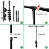 LONGRUNNEW Heavy-Duty T-Shaped Hand Drill Auger Post Hole Digger with