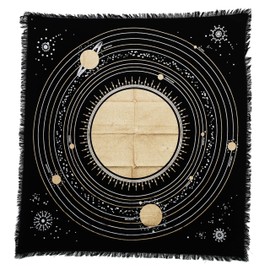 Indian Consigners Altar Solar System Sun, Star & Moon Universe Premium Witchcraft Alter Tarot Spread Top Cloth Wicca Square Spiritual 36 by 36 Sacred (Solar System)