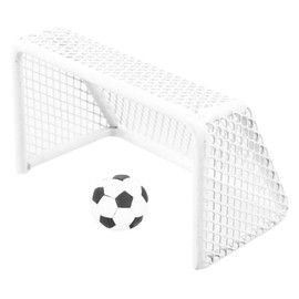 Toyvian Set of 2 Mini Soccer Goals Mini Sports Balls Miniature Soccer Door Soccer Goals Mini Model Dollhouse Mini Soccer Door White Positive Glue Iron Aquarium