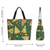 Muishi Pizza Canvas Tote Bag Large Women Casual Shoulder Bag