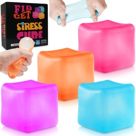 Pack of 4 Anti-Stress Balls, Beautiful Colours, Stress Ball, Fidget Cube, Anti-Stress Toy, Sugar Ball, Stress Ball, Squeeze Ball, Stress Relief for Adults and Children