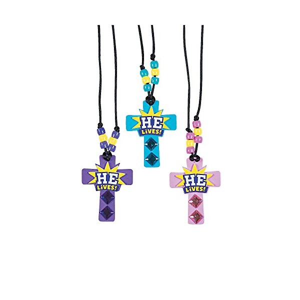 He Lives Necklace Craft Kit, Makes 12 - DIY Easter