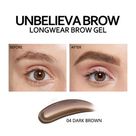 Phoera Eyebrow Gel,Long-lasting Eyebrow Tint, Waterproof Brow Gel,Hhigh Pigment Eyebrow Mascara,Vegan Formula,Tinted Brow Mascara for Full, Shaped Brows (04 Dark Brown)