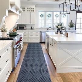 NINXANG Hallway Runner Rug 3FTx18FT Washable Non-Slip Rubber Back Area Rug Indoor Outdoor Carpet Door Mat for Floor Entryway Bathroom Laundry Room Foyer Balcony Kitchen Bedroom Living Room Grey