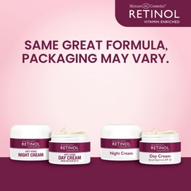 Retinol Anti-Aging, Vitamin Enriched Night Cream & Day Cream - Your 24 HOUR skincare duo that works day and night to give you younger-looking skin, 1 Ounce Each