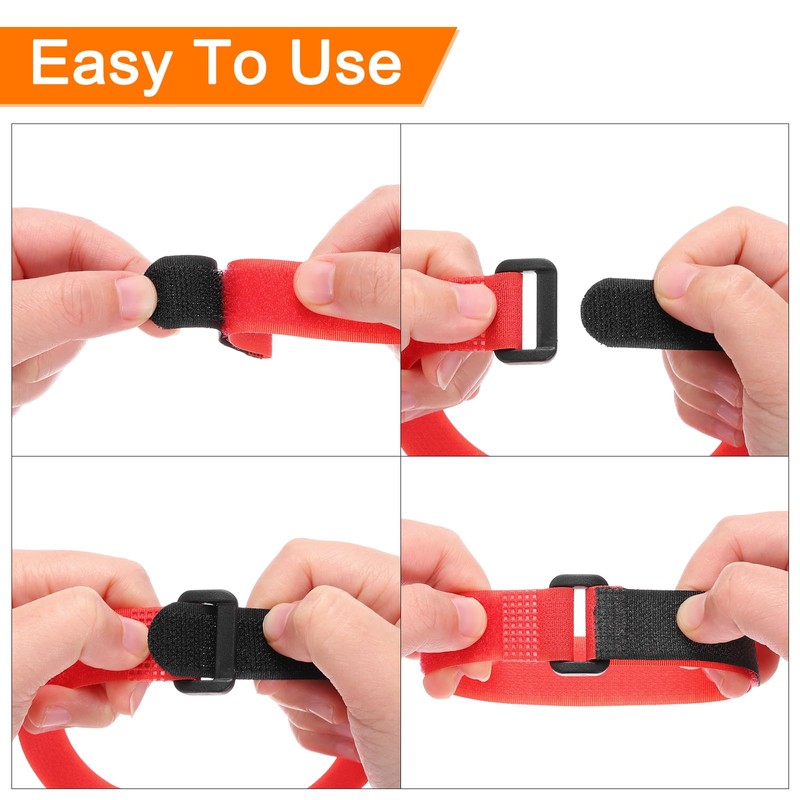 MECCANIXITY 8Pcs Reusable Battery Tie Down Straps,0.8x10" Orange Nylon Multipurpose