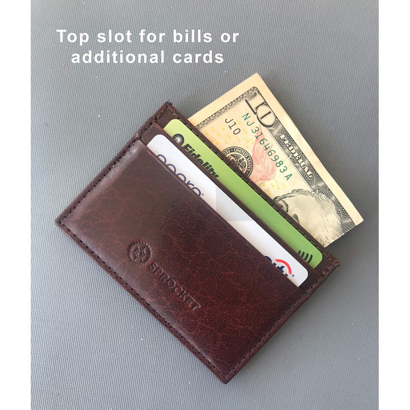 Sprocket Slim Front Pocket Minimalist Wallet - RFID Blocking Leather