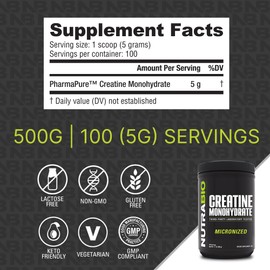 NutraBio NutraBio Creatine Monohydrate, Unflavored, 500g and Whey Protein Isolate, Vanilla Caramel, Supplement Bundle - Muscle Energy, Lean Muscle Growth, Recovery, and Strength