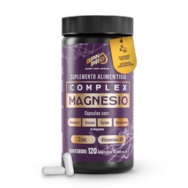 BPN PRO Magnesio Complex 120 Cpsulas  Citrato, xido, Gluconato de Magnesio, Zinc y Vitamina D3  Suplemento Natural para Relajacin, Sueo y Msculos...  