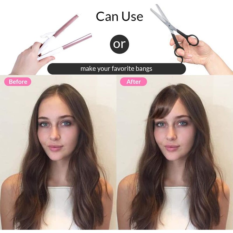 Dsoar Clip in Side Bangs Real Human Hair Bang Natural