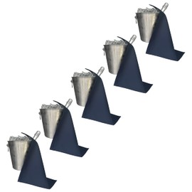 BOTTLECLOTHS - Catering Collection, Bottle Cloths for Ice Buckets, Polycotton, 42 cm, Corner Hole, Stitched Circle (Navy, Pack of 5)