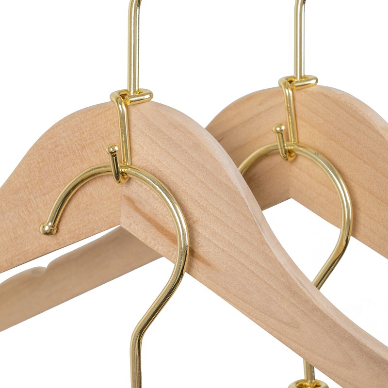 KOOBAY Clothes Hanger 72Pcs Connector Hooks Gold Metal Outfit Hangers