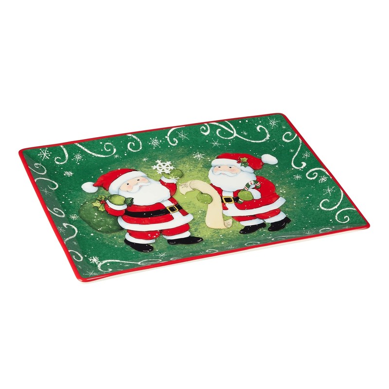 Certified International Holiday Magic Santa Rectangular Serving Platter, 14" X