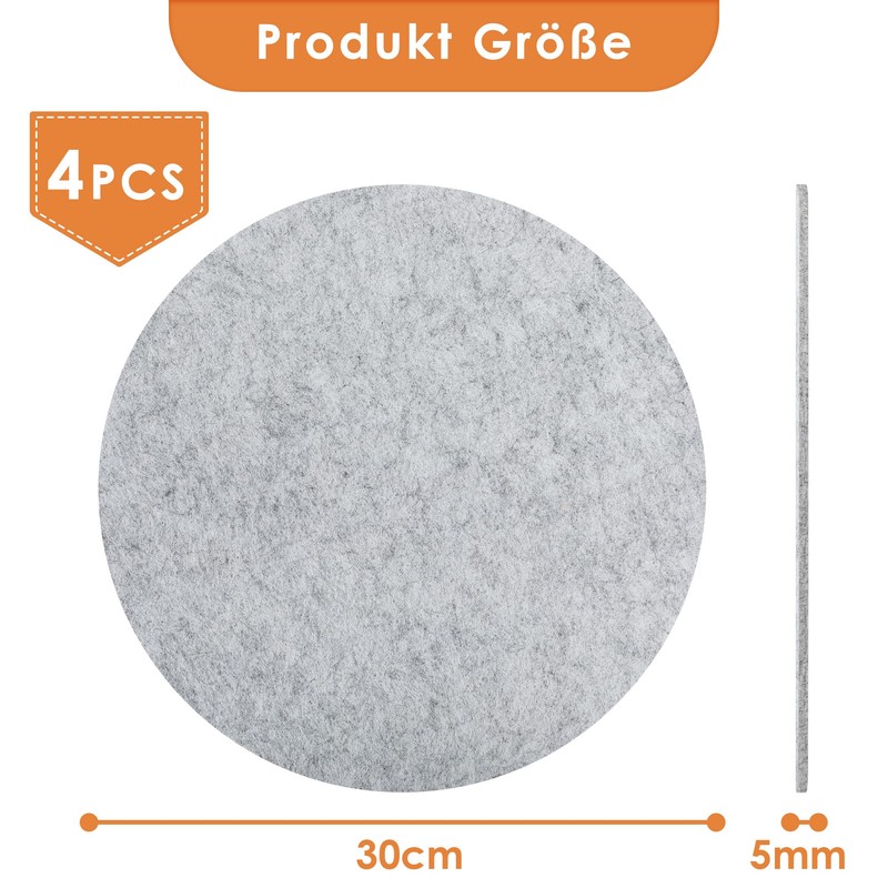 SOSMAR Pack of 4 Large Felt Coasters, Felt Underlay for
