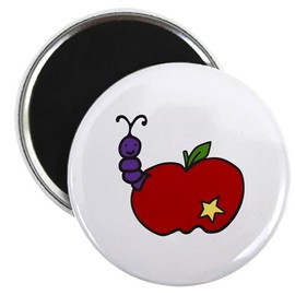 CafePress Apple Magnets 2.25" Round Magnet, Refrigerator Magnet