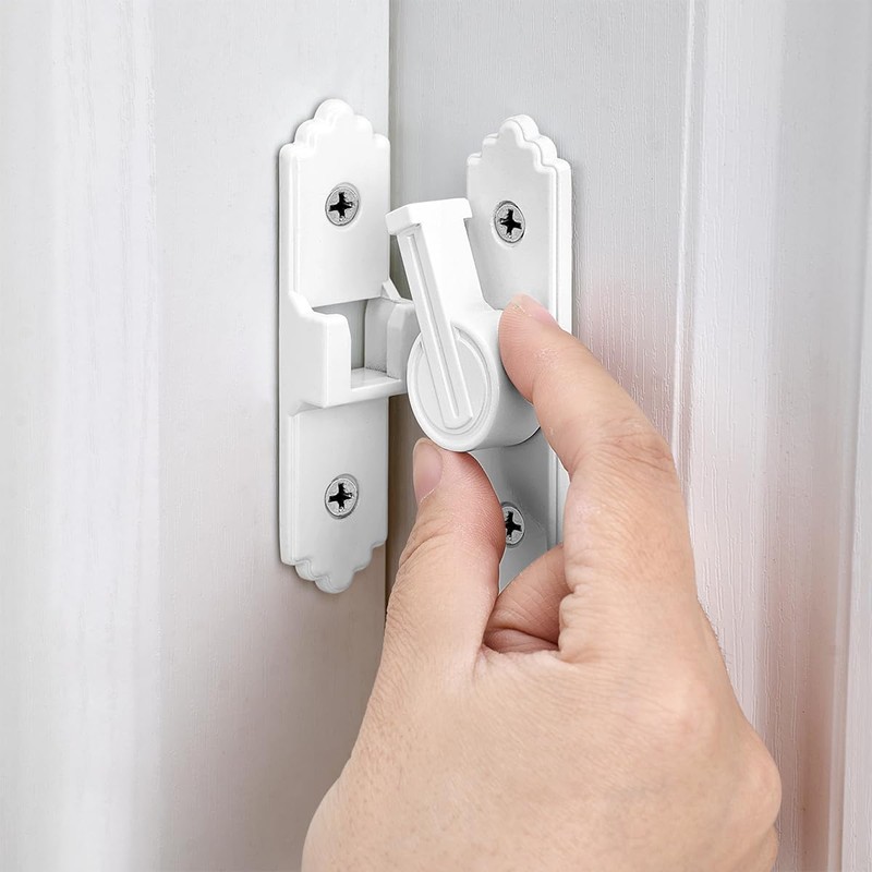 90 Degree White Barn Door Lock, Flip Gate Latch with