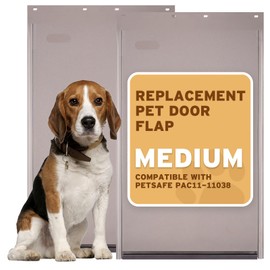 PAC11-11038 Dog Door Replacement Flap | Heavy-Duty PVC Material | 12 7/8" x 8 1/8" M Size, BPA-Free & Weatherproof | Includes Screws for Secure Installation