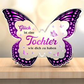 JOYVADO Mother Daughter Gift, Christmas Gifts for Daughter, Butterfly Acrylic Paperweight, Birthday Gift Daughter from Mum, Best Daughter Gifts