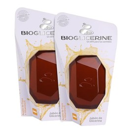 Set de jabones BIOGLICERINE ÁMBAR | 2 Pack | Jabón de Glicerina con Vitamina E | Hidratante y Humectante | Ideal para todo tipo de piel | Aroma Místico | 235 gr C/U