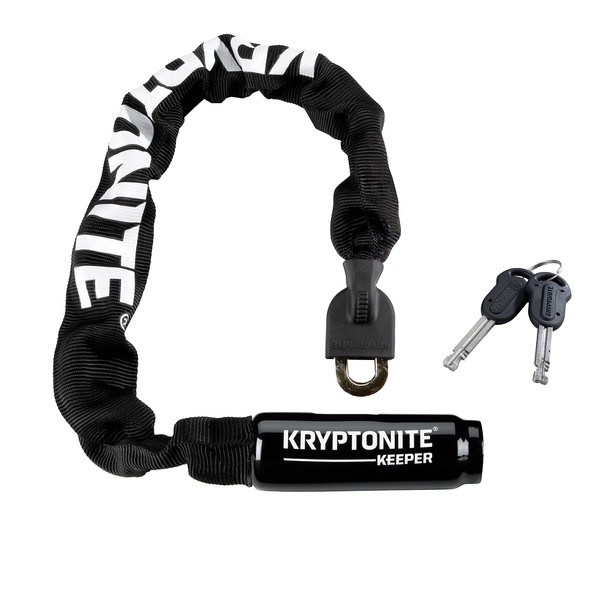 Kryptonite Keeper 755 Mini Bike Chain Lock, 1.8 Feet Long Heavy Duty Anti-Theft Bicycle Chain Lock with Keys for Bike, Motorcycle, Scooter, Bicycle, Door, Gate, Fence