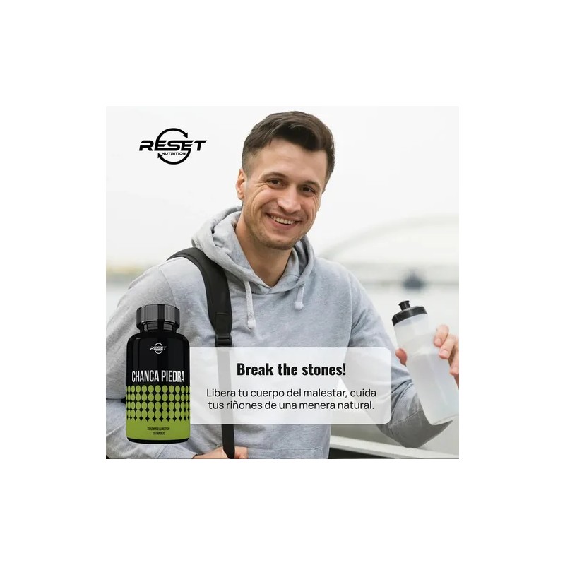 Reset Nutrition Chanca Piedra 1200mg Salud Renal 120 Cáps Sabor