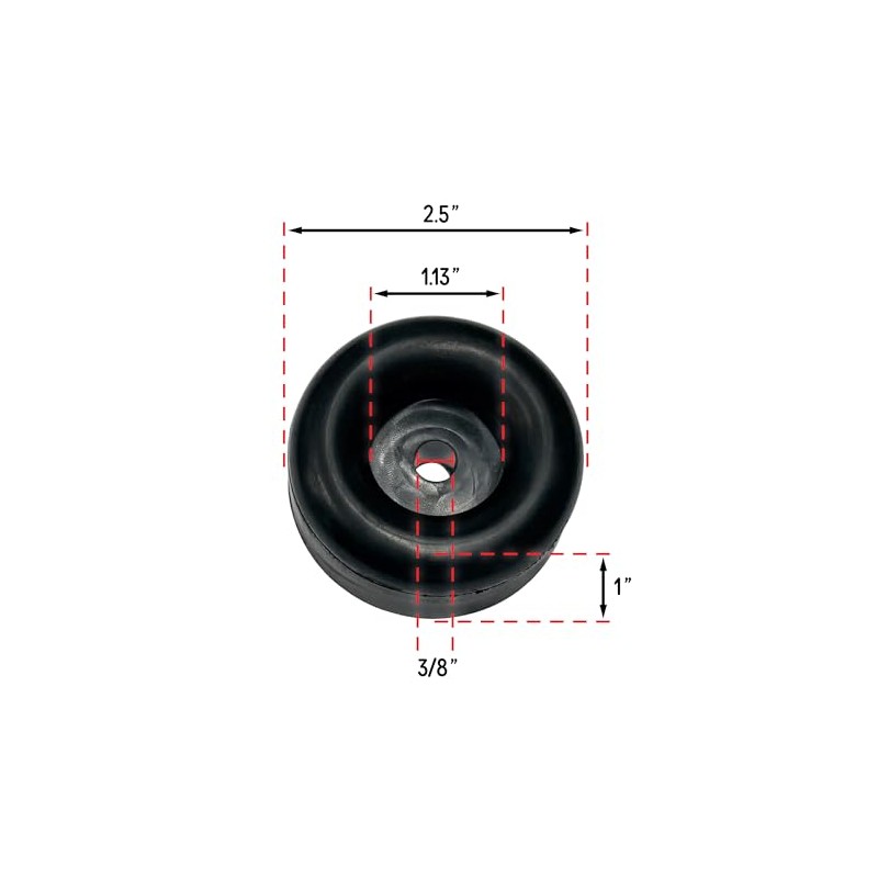 4 Rubber Bumpers for Trailer Ramp Door Truck 2.5" Round