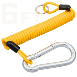 MECMO Breakaway Trailer Cable 6FT, Trailer Brake Safety Cable Heavy Duty Stainless Steel Spring Towing Coiled Wire, Replacement Trailer Brake Away Switch Safety Lanyard for RV Camper Trailer Emergency