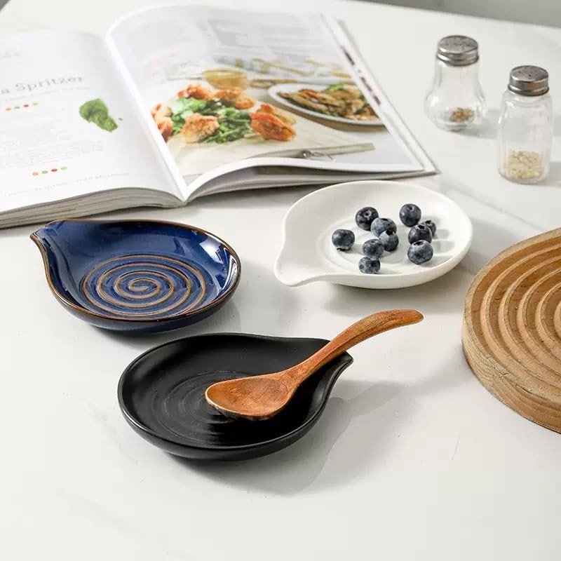 Jiyocy Spoon Rest, Large Ceramic Spoon Holder for Stove Top,
