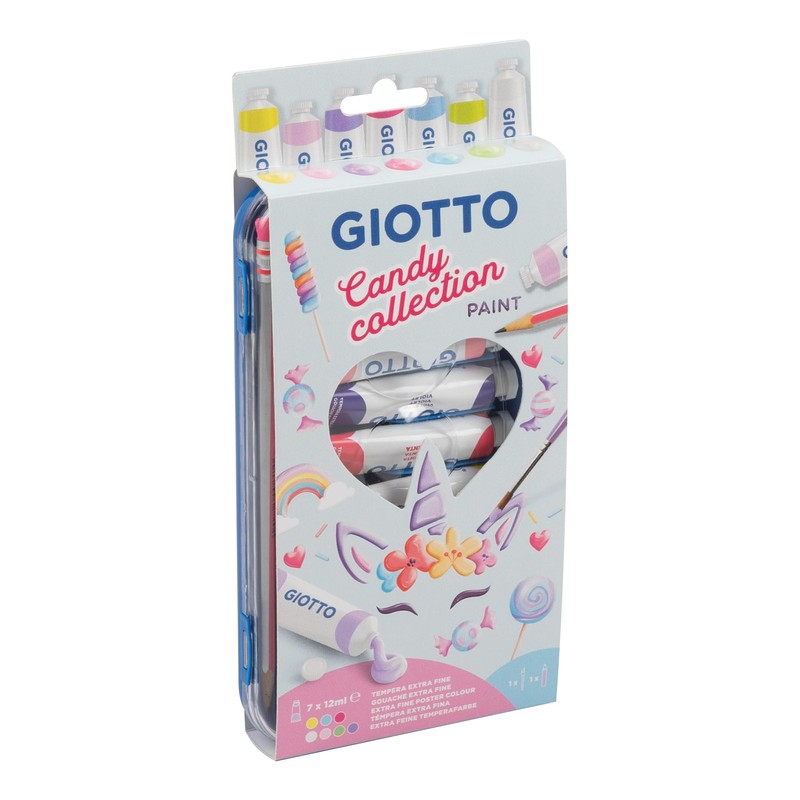 Giotto Paint Candy Collection 7x 12ml + 1 pennello +