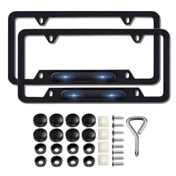 2 Pcs Black License Plate Frames Compatible with xfl Metal