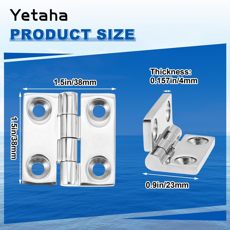 Yetaha Heavy Duty Stainless Steel Marine Grade Boat Hinges