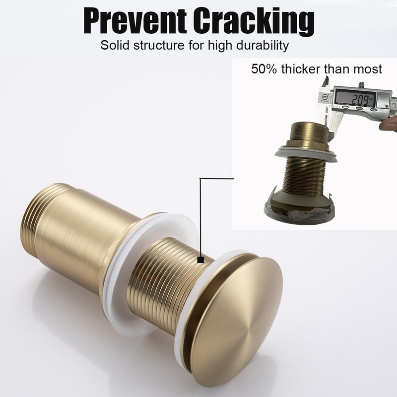RANDOM Brushed Gold Brass Round Bottle P Trap Kit with