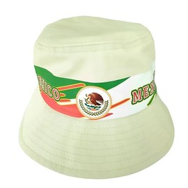 2026 World Football Soccer Cup National Team Hat Fisherman Bucket Summer Beach Sun Hat for Fans Gifts (US, Alpha, One Size, Mexico)