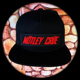 MOTLEY CRUE PATCHED BLACK SNAPBACK TRUCKER HAT
