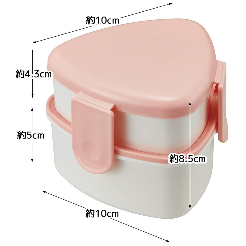 Skater ONWT1-A Triangle Lunch Box for Rice Balls, 2-Tier, 16.9