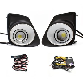 ECAHAYAKU Front Bumper LED Fog Light Fit For 2011-2013 Toyota Corolla LED DRL Daytime Running Light With Amber Turn Signal Light