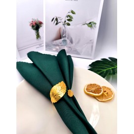 Gold Napkin Rings Set of 12,Leaf Napkin Rings Napkin Holder Buckles for Weddings,Fall Holiday Dinner,Anniversary,Christmas,Thanksgiving,Easter,Picnic,Party of Table Decor(Gold,12)