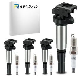Readair Ignition Coil UF598 Pack & Spark Plugs Set of 4 Compatible with 2011-2016 Mini Cooper Countryman, 2013-2016 Mini Cooper Paceman, 2007-2015 Mini Cooper L4 1.6L Replace# C1692, GN10328