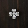 AHQKCRF 2 Pcs Flower Drawer Pulls Silver Cabinet Knobs Funky