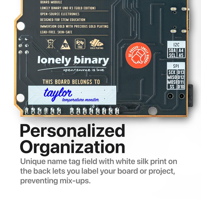 Lonely Binary UNO R3 Black Gold Edition Type-C Lead-Free ATmega328P