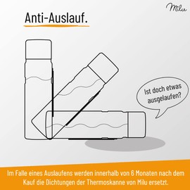 Milu Thermos Flask 1 L - Thermos Flask with Handle - Insulated Stainless Steel Drinking Bottle - 100% Leak-Proof, Double Wall Insulation (Rose Gold, 1000 ml)