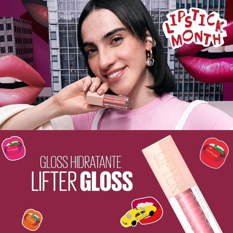 Maybelline Lifter Gloss 5 Brillos Labiales – Hidratación 4h, Ácido