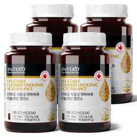 formulaintero Vegetable Omega 3 Flaxseed Oil Linolenic Acid Balance 90 Capsules / 식물성 오메가3 아마씨유 리놀렌산 밸런스  90캡슐 X 4병 (12개월분) 캐나다산 임산부