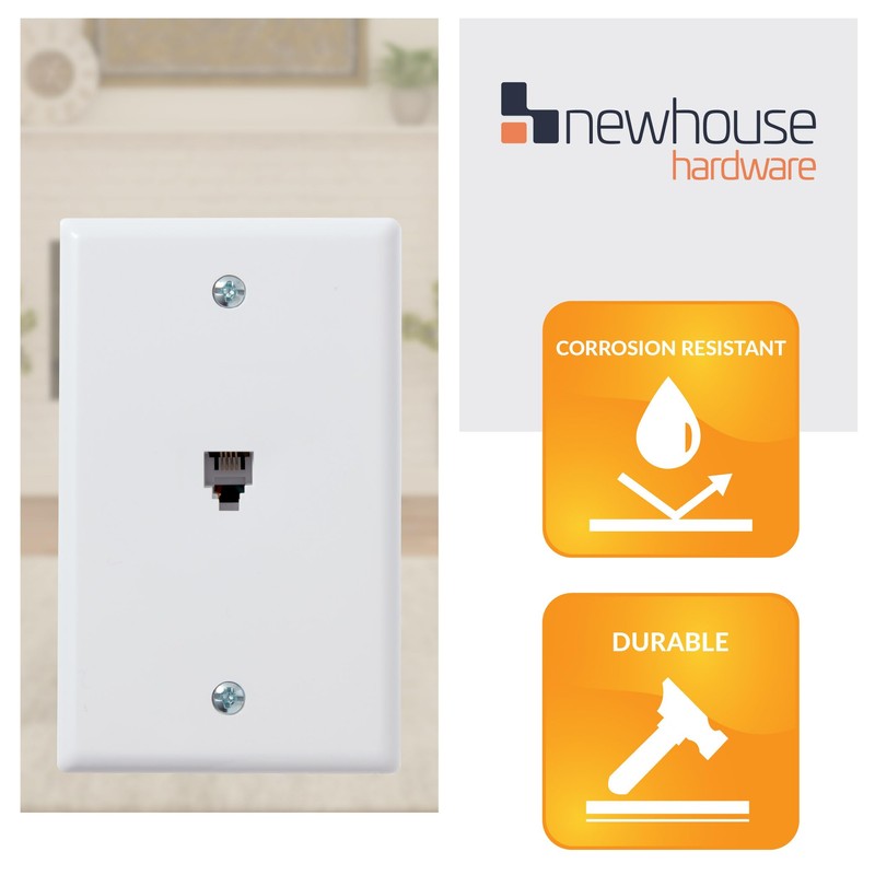 Newhouse Hardware Phone Jack & TV Cable Wall Plate Bundle,