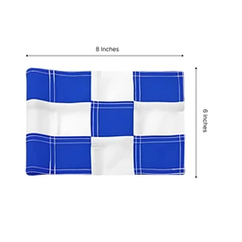 Set of 4 Double Sided 8x6 Inches Checkered Golf Flag - Mini Practice Putting Green Flags for Yard in 420D Nylon - Small Banner Checkered with Tube Inserted - Standard Golf Flag for Backyard