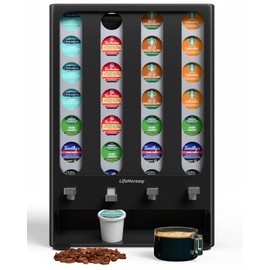 LifeMoreasy K Cup Holder Creative Coffee Pods Storage Stand Vending-Style K Pod Dispenser K Cup Organizer for 28 Pods