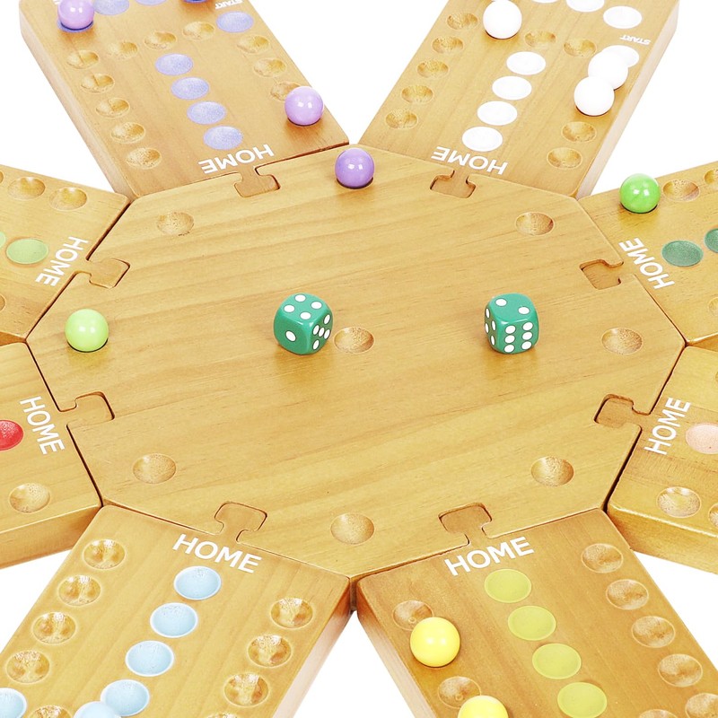Marble Board Game,Wooden Board Game for 6-8 Players,Portable Design Marble