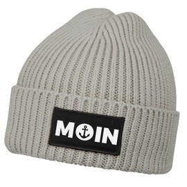 Neverless® Men's Beanie Winter Hat Patch Moin Nordic Print Knitted Hat Ribbed Knit, gray